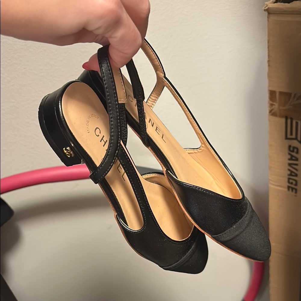 Classic Black Slingback Flats